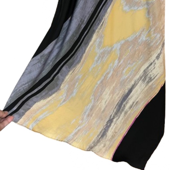 RACHEL Rachel Roy Women’s Multi Abstract Print Asymmetrical Midi Dress Sz-M - Picture 4 of 8